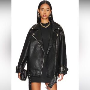 PrettyLittleThing FAUX leather moto jacket -M